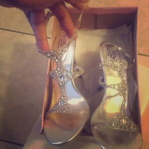 Clear and silver rhinestone Shoe